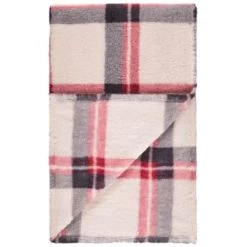 Simply Everyday Check Sherpa Throw - Red -Home Improvement Store 388703 red check sherpa throw 3