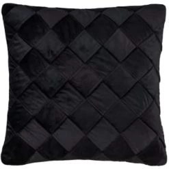 B&M Rubin Black Velvet Basket Weave Cushion