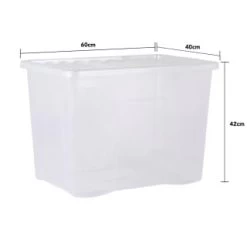 B&M Extra Large Storage Box With Lid -Home Improvement Store 391380 clear 80l storgae box and lid 3