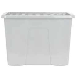 B&M Storage Box With Lid 80L - Grey -Home Improvement Store 391381 grey 80l storage box and lid