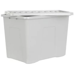 B&M Storage Box With Lid 80L - Grey -Home Improvement Store 391381 grey 80l storage box and lid 4