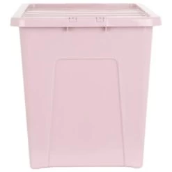 B&M Storage Box With Lid 80L - Dusty Pink -Home Improvement Store 391383 dusty pink 80l storage box and lid 2