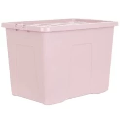 B&M Storage Box With Lid 80L - Dusty Pink