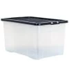 B&M Large Clear Storage Box With Lid 60L - Black
