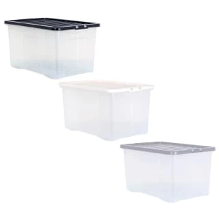 B&M Large Clear Storage Box With Lid 60L - Black 5 B&M Large Clear Storage Box With Lid 60L - Black - Image 3