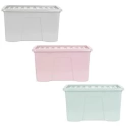 B&M Storage Box With Lid 60L - Sage -Home Improvement Store 391387 391388 391389 60l storage box group