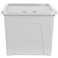 B&M Storage Box With Lid 60L - Grey -Home Improvement Store 391387 grey 60l storage box