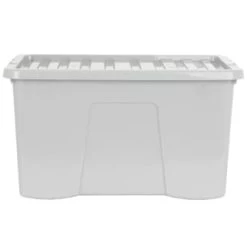 B&M Storage Box With Lid 60L - Grey -Home Improvement Store 391387 grey 60l storage box 4