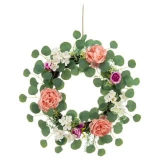 Bloom Spring Flowers Wreath - Pink 3 Bloom Spring Flowers Wreath - Pink