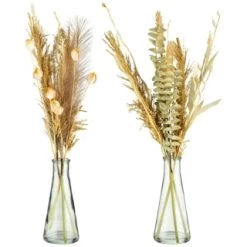 B&M Pampas & Leaf In Glass Vase 7 B&M Pampas & Leaf In Glass Vase -Home Improvement Store 394707 pampas and leaf in glass vase group