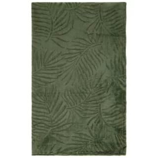 Large Leaf Embossed Green Throw 5 Large Leaf Embossed Green Throw - Image 3