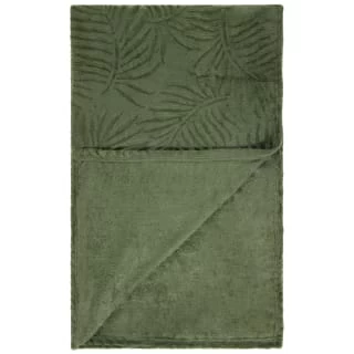 Large Leaf Embossed Green Throw 4 Large Leaf Embossed Green Throw - Image 2