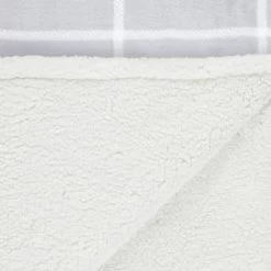 Winston Grey Check Sherpa Throw -Home Improvement Store 394978 winston grey check sherpa throw 2