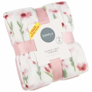 Simply Floral Polar Fleece Throw 2pk 3 Simply Floral Polar Fleece Throw 2pk