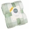 Simply Sage & Gingham Polar Fleece Throw 2pk 2 Simply Sage & Gingham Polar Fleece Throw 2pk -Home Improvement Store 395026 simply super soft throws 2pk sage gingham