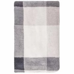 Grey Check Sherpa Throw -Home Improvement Store 395038 highland check sherpa throw 4