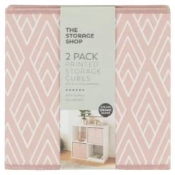 Lokken Printed Storage Cubes 2pk - Pink Diamond -Home Improvement Store 395838 2pk printed lokken storage cubes pink diamond 2