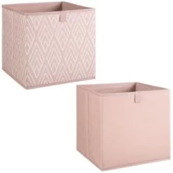 Lokken Printed Storage Cubes 2pk - Pink Diamond -Home Improvement Store 395838 2pk printed lokken storage cubes pink diamond 3