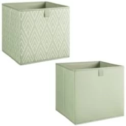 Lokken Printed Storage Cubes 2pk - Sage Diamond 10 Lokken Printed Storage Cubes 2pk - Sage Diamond -Home Improvement Store 395843 2pk printed lokken storage cubes sage diamond 3