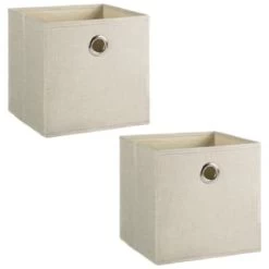 Lokken Linen Storage Cubes 2pk - Natural 8 Lokken Linen Storage Cubes 2pk - Natural -Home Improvement Store 395852 2pk linen lokken storage cubes natural 3