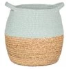 B&M Rope & Wicker Belly Basket - Green
