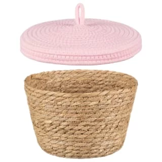 B&M Kendall Basket With Lid - Pink 4 B&M Kendall Basket With Lid - Pink - Image 2