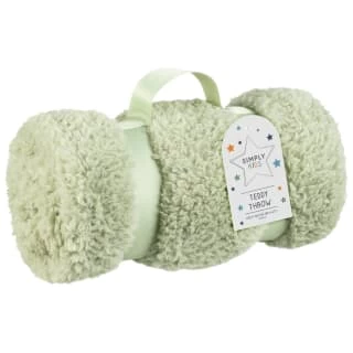 Simply Kids Teddy Throw - Sage 3 Simply Kids Teddy Throw - Sage