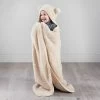 Simply Kids Hooded Sherpa Blanket - Natural -Home Improvement Store 400212 simply kids hooded sherpa blanket natural